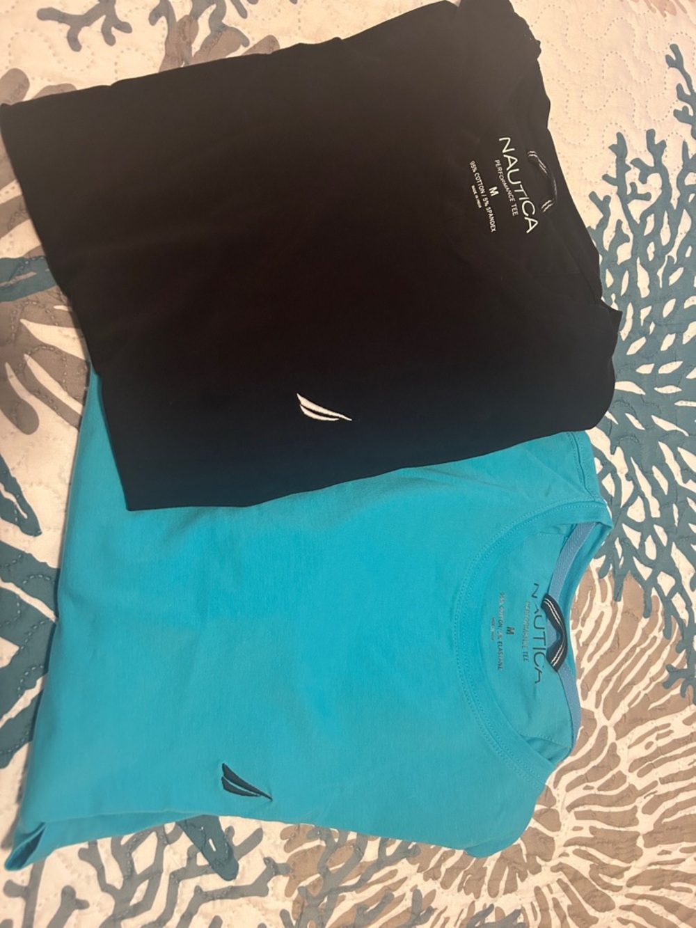 Nautica Black & Turquoise Short Sleeve Tees - 2-Pack